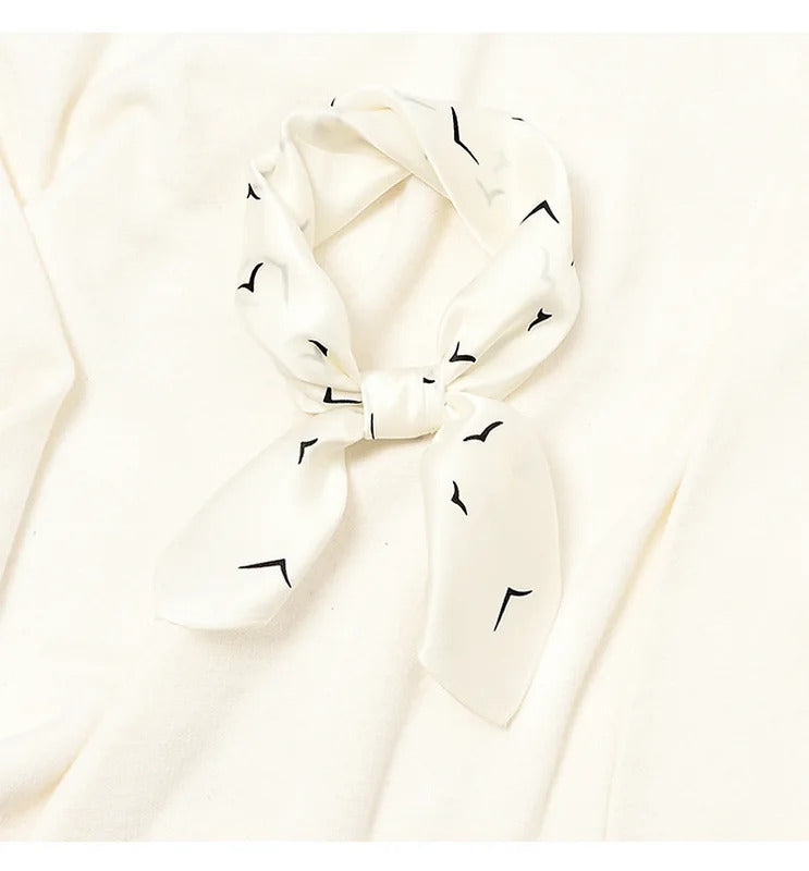 丝巾女Women Silk Neck Hair Band Foulard Square Small Headband 2021 Fashion Snowflake Seagull Animals Neckerchief Scarves Bandana 53cm