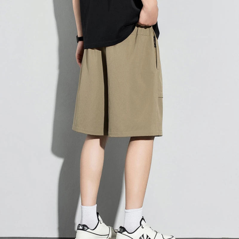 短裤男Pocket Men's Casual Summer Baggy Shorts Thin Elastic Waist Quick Dry Straight Short Cargo Pants Male Outdoor Jogging streetpants