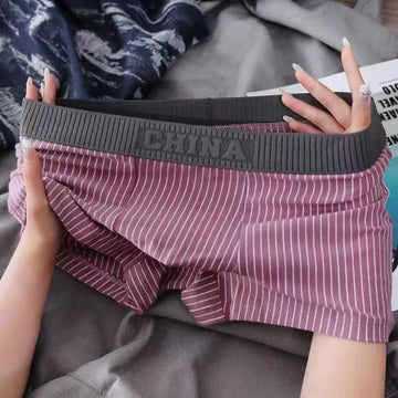 内衣男Men's Sexy Striped Panties Boxer Shorts Underwear Male Boxers Homme U Convex Lingerie Man Underpants