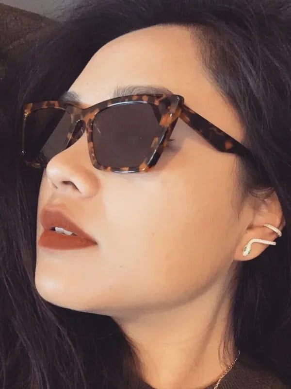 眼镜女New Vintage Cat Eye Sunglasses Women Square Small Frame Sun Glasses Female Brand Designer Retro Shades Fashion Oculos De Sol