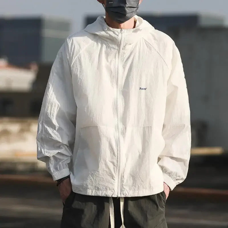 防晒衣男Summer Outdoor Sun Protection Clothes Men's Lightweight Breathable Jacket Trendy Brand Quick Dry Ice Silk Sun Protection Serve F