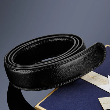 腰带Men's Automatic Belt , Without Buckle,110-160cm Genuine Leather Belt, 3.5cm Belt for 3.5-3.8 Buckle Replacement Belt