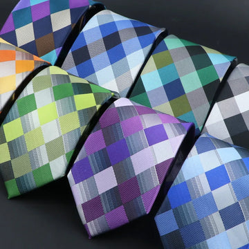 领带男New High Quality Jacquard Woven Tie For Men Classic Fashion Plaid Necktie Business Office Party Mens Suit Shirt Accessories