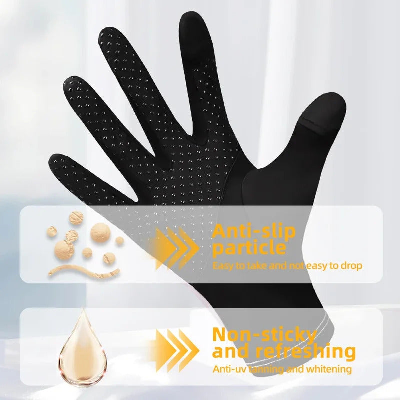 防晒手套女Anti-UV  Sports Cycling Non-slip Breathable UPF 50 Cycling Gloves Summer Ice Silk Sunscreen Gloves Women Touch Screen Gloves