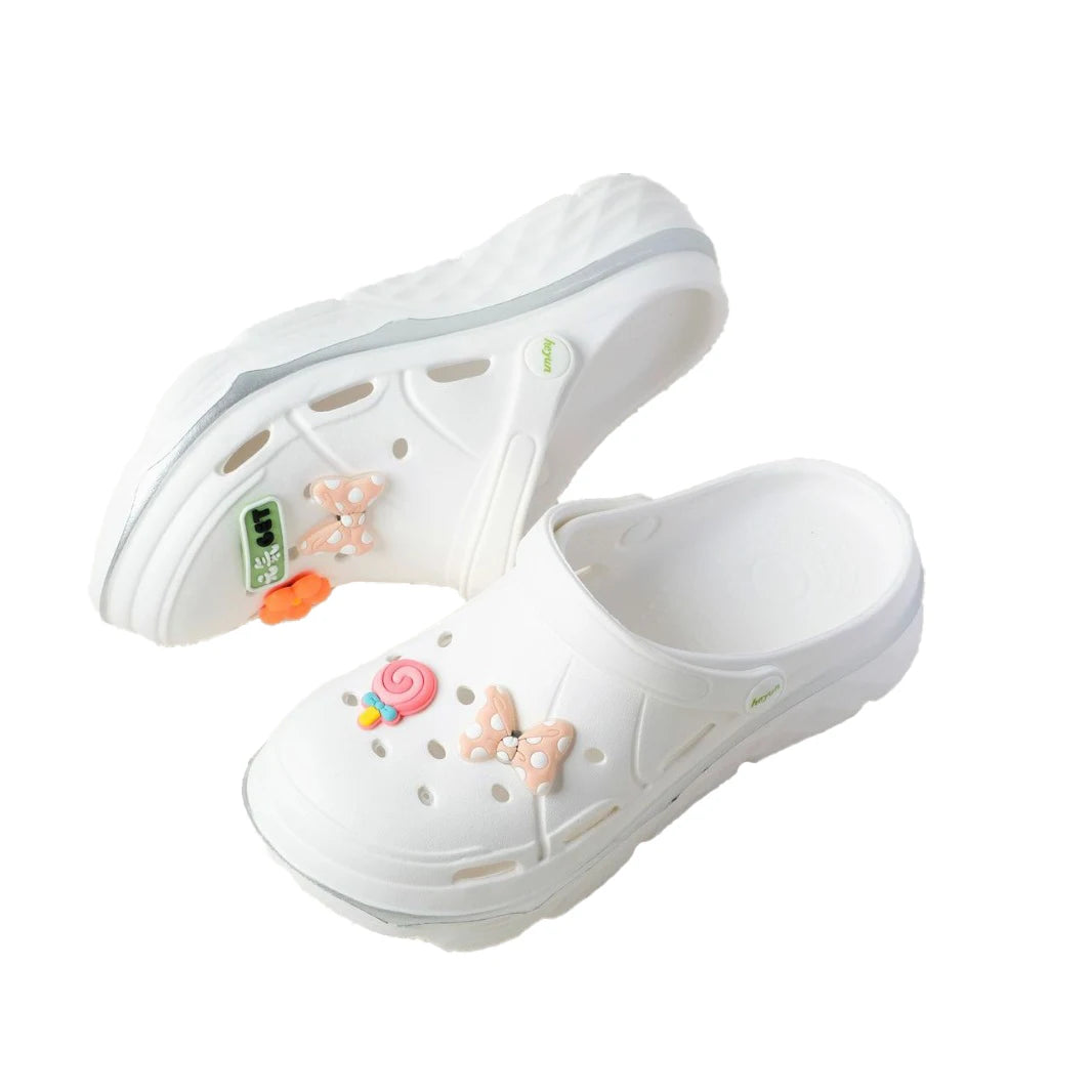 Women's Cute  EVA Clogs, Two-way Wear Comfortable Slip-On Beach Shoes, Soft Breathable With Platform Home Garden Clogs