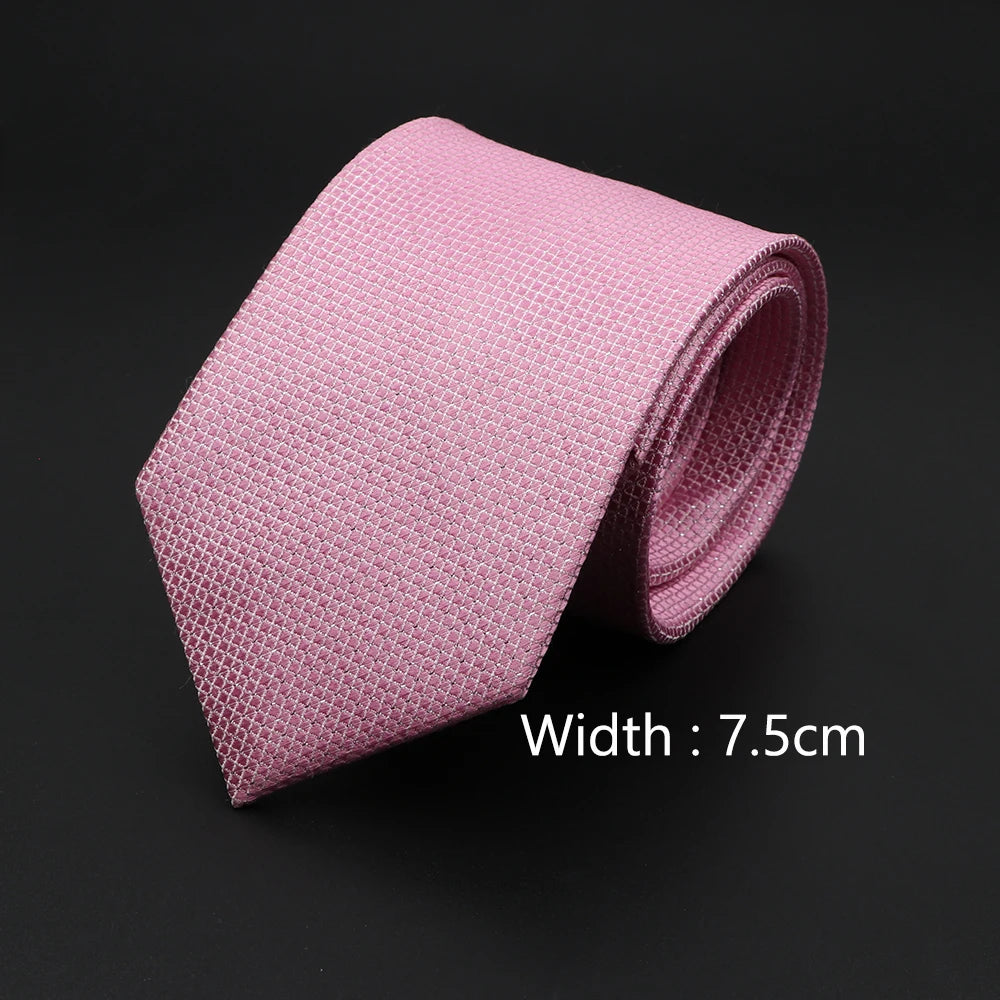 New Classic 100% Silk Tie Blue Pink Striped Plaid Necktie Mens Business Skinny Tie Tuxedo Suit Shirt Gift Daily Wear Accessory
