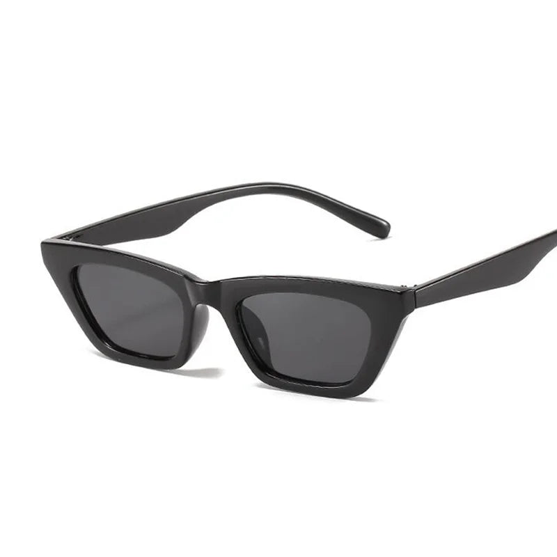Vintage Cat Eye Sunglasses Woman Retro Shades Black Sun Glasses Female Fashion Small Frame Mirror Square Oculos De Sol