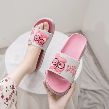 2024 New Woman Slippers Summer Shoes Cute Piggy Slippers Indoor Silent Anti-skid Deodorant Soft Women Outdoor Flat Beach Slides