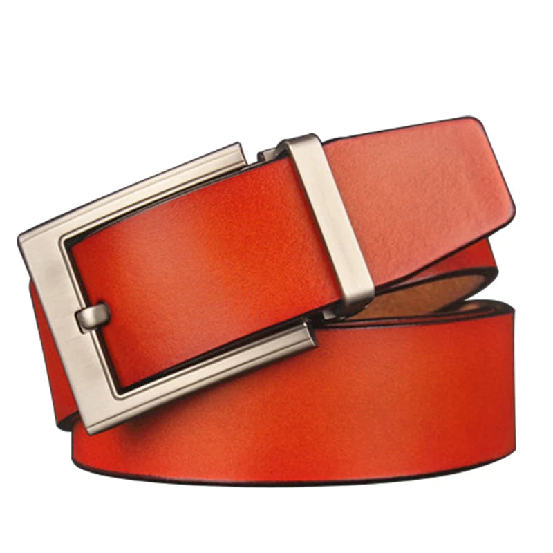 135cm Big Size Men Genuine Leather Belt Pin Buckle High Quality Strap Male Leather Jeans Wide Belt Vintage Cowboy Man Waistband
