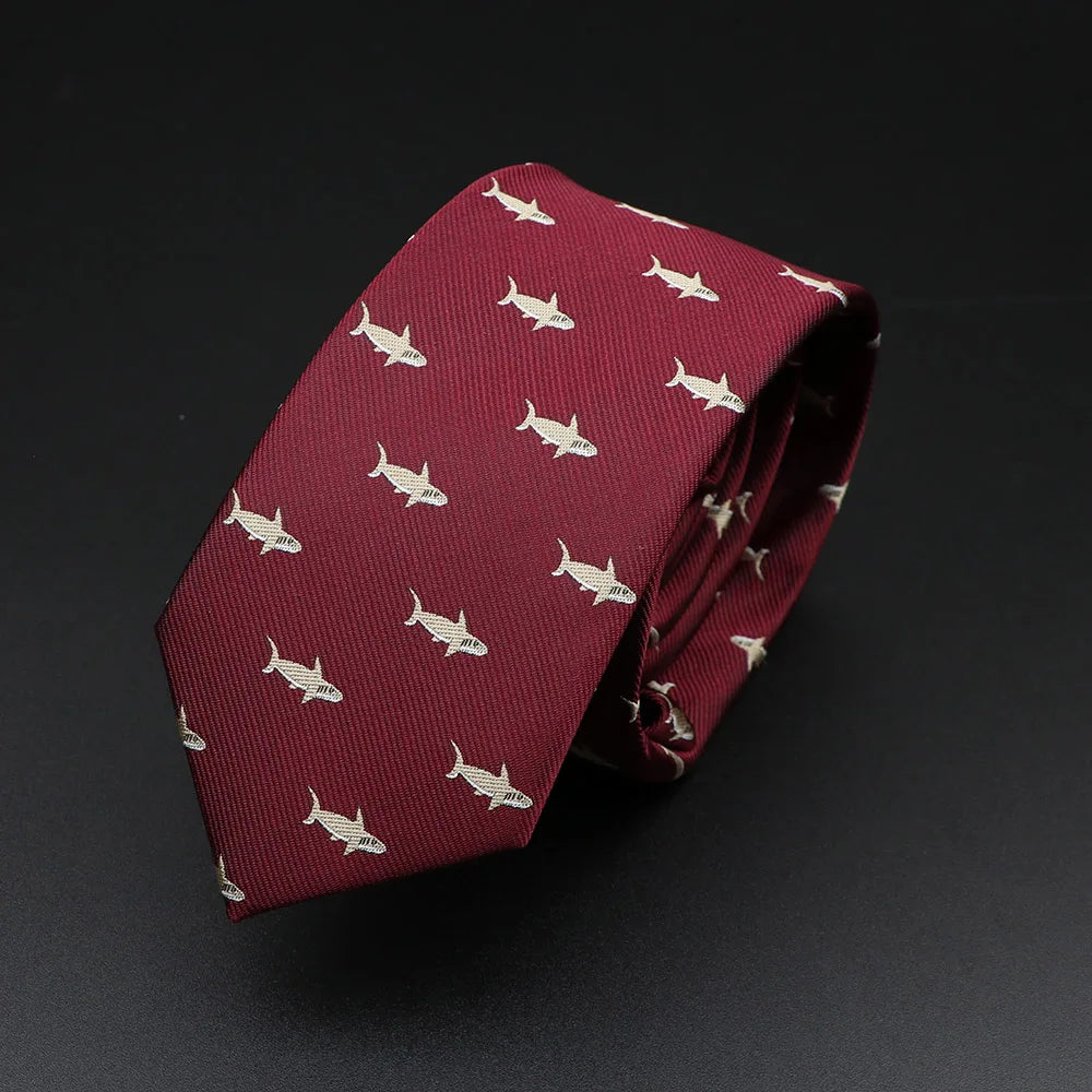 New Arrival Men's Ties Animal Neckties Dinosaur Insect Pattern Blue Red Mens Wedding Necktie 6cm Necktie Business Tie For Men