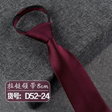 NEW Paisley Zipper Ties for Men 8CM Neck Tie Solid Striped Polka Dots Silk Neckties Men's Automatic Zipper Tie Blue Lazy Ties