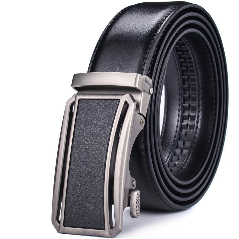 Ratchet Dress Genuine Leather Belts for Men with Automatic Buckle