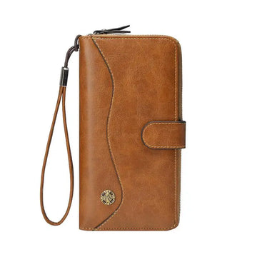 men's Wallet PU Leather zipper Clutch Wallets Zipper Large Capacity Hand Strap Men Wallet Luxurious Business Solid Male Purses