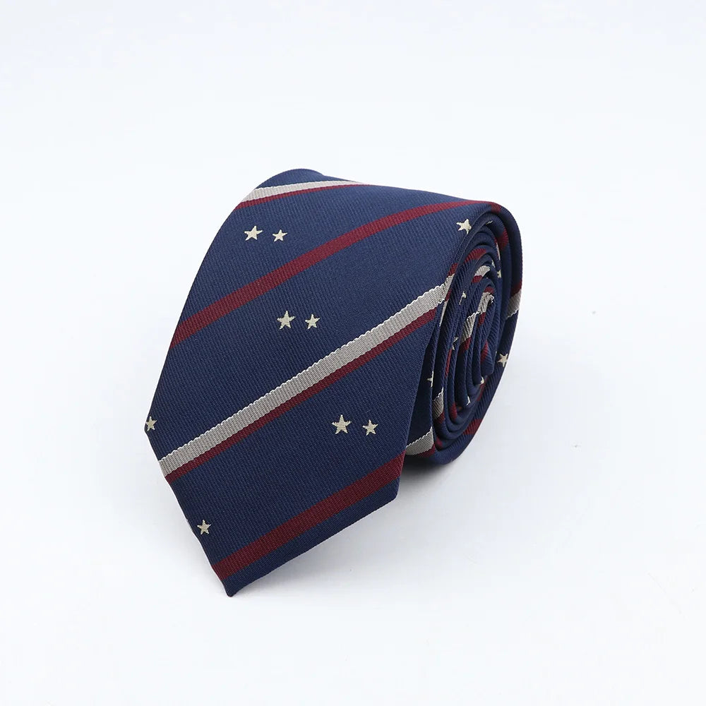 New Novelty College Necktie Classic Stripe Polyester Tie For Man Student Bowtie Necktie Daily Wear Cravat Accessories
