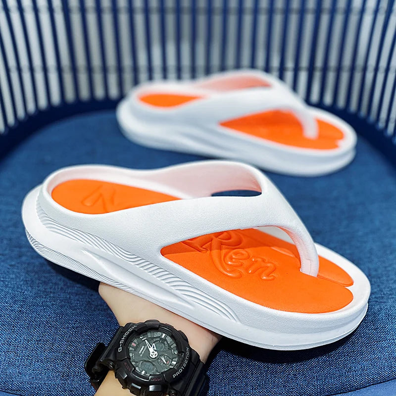 Summer New Men's Flip Flops Slippers Outdoor Comfortable Slides Beach Man Thick Bottom Soft Slippers Men Indoor Slippers Shoes