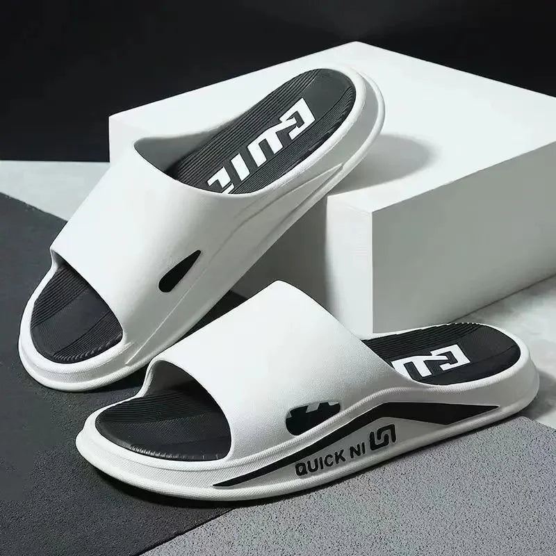 2023 New Couple Summer Slippers Women's Indoor Bathroom Home Use Men's Thick Bottom Slippers Non-Slip PVC Outer Wear