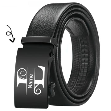Personalized Custom Engraved Name Letter Alloy Automatic buckle Men's Belt - Gift for Father, Husband, Boyfriend Gift for Him