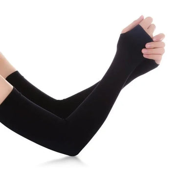 UPF50+ Arm Sleeves Ice Fabric Breathable Quick Dry Running Sportswear Sun UV Protection Long Arm Cover Cycling Arm Sleeves
