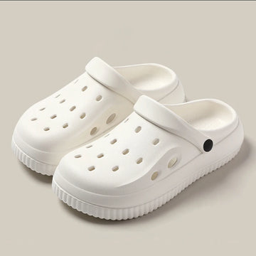 QYCKABY Clogs Sandals Men Women Couples Garden Shoes Summer Outdoor Slides Black White Minimalism EVA Rubber Outside Beach Shoes
