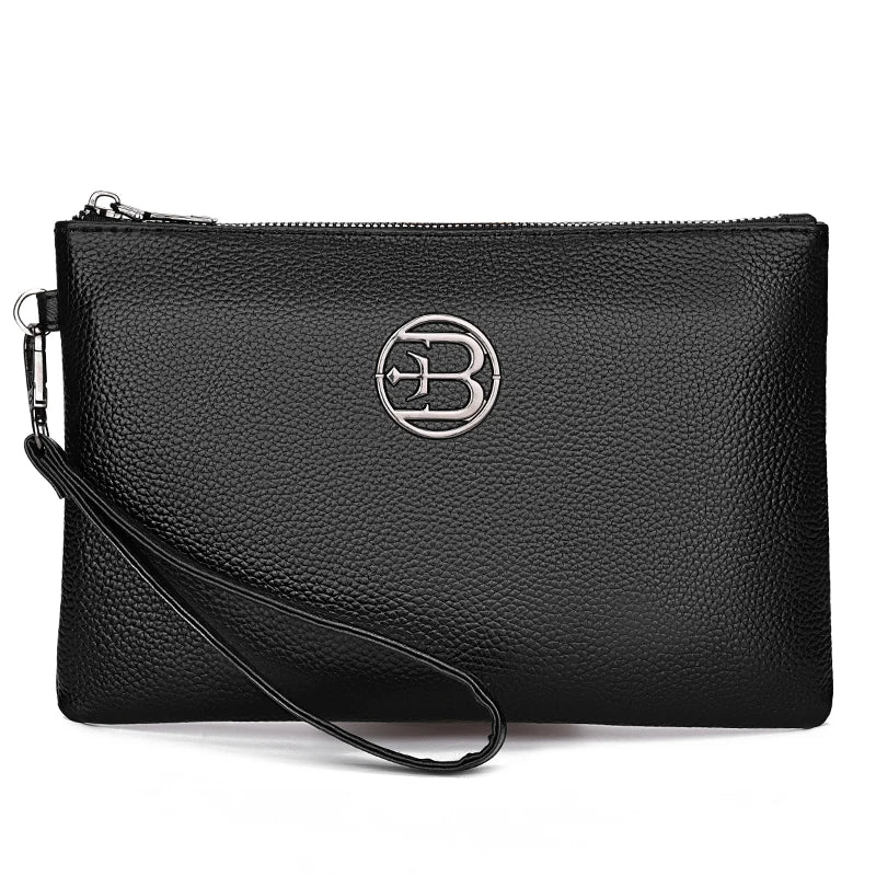 Fashion Soft Leather Men Day Clutch Male Real Cow Leather Cardholder Case High Quality Business Men Money Handbag Phone Bag