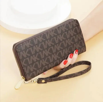 Woman Long Wallet Purse Clutch Wrist Bag Mobile Cell Phone Case Business Retro Madam Pu Leather Cigarette Money Bag Handy Purses