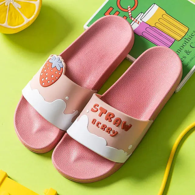 Women Slippers Flip Flops Summer Beach Female Cloud shoes for women fruit Strawberry grape avocado Platform Soft Sandal Non-Slip