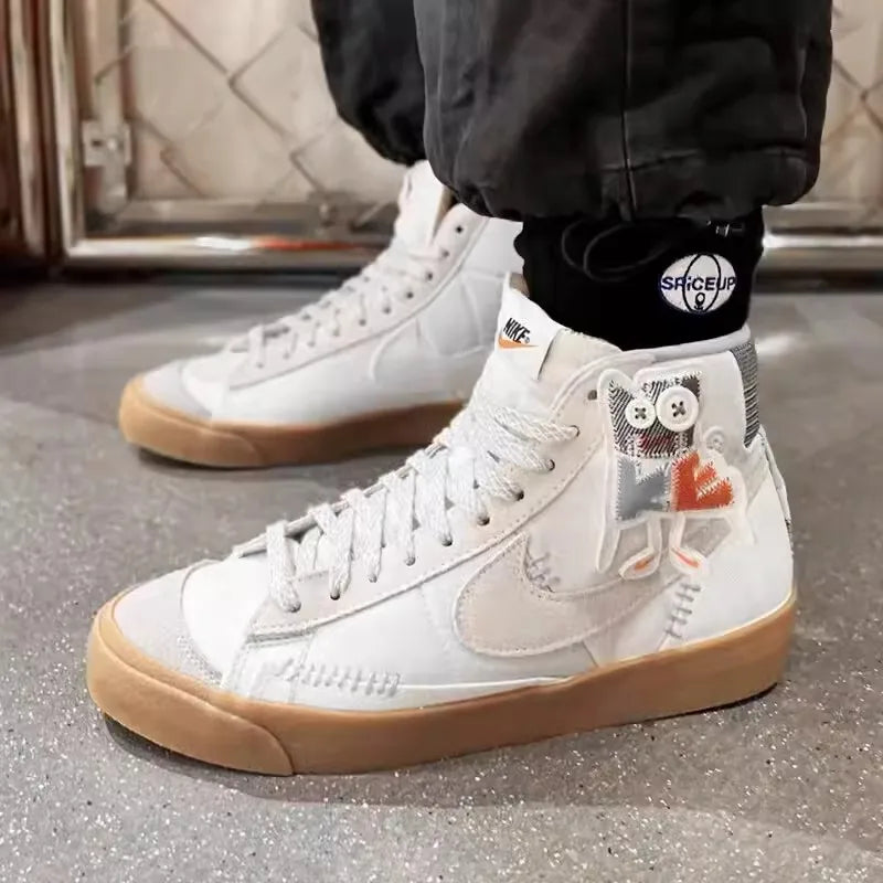 Nike men's shoes classic BLAZER MID '77 retro canvas high-top casual shoes sneakers fashion versatile sports shoes