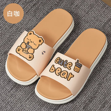 Family slipper Women platform Cloud Cartoon Bear non slip flip flops slide Indoor beach Outdoor Men Women Summer Women shoes