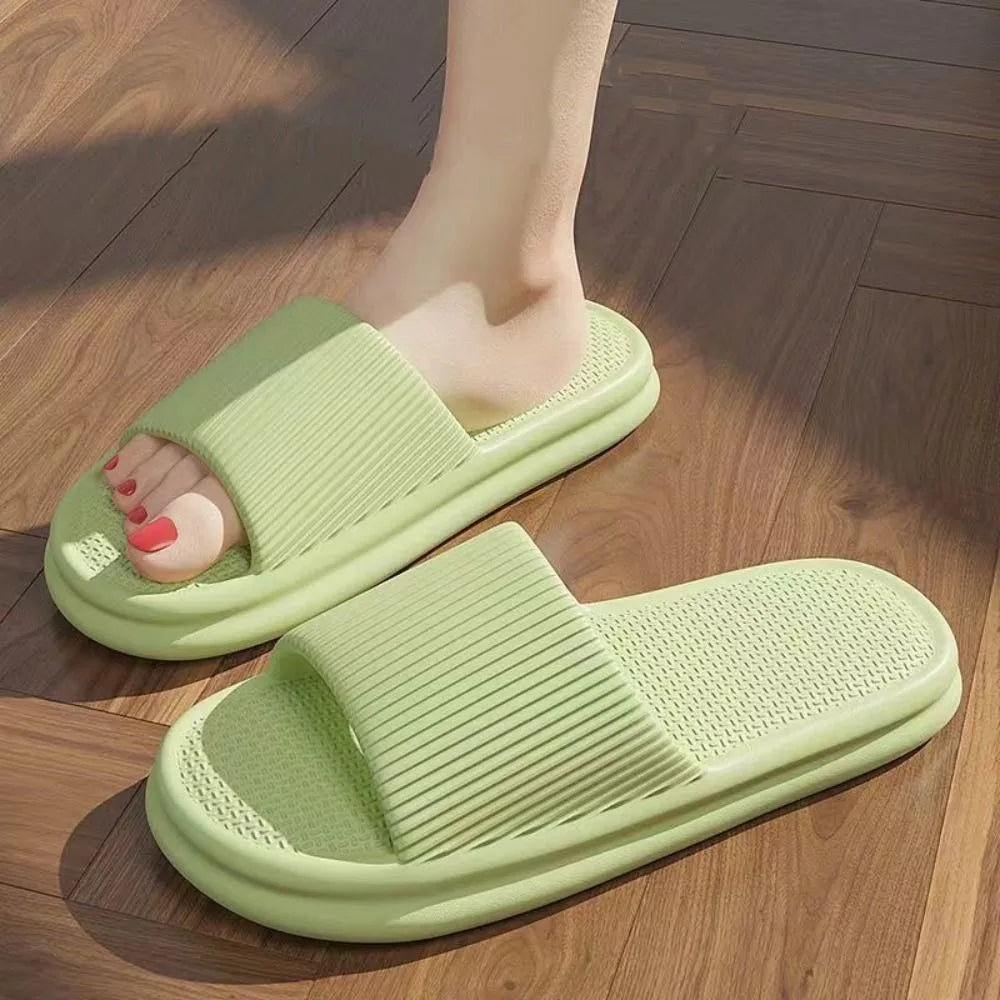 Fashion Thick Platform Slippers Beach Shoes Soft Sole Couple Non-slip Flip Flops Slide Sandals Simplicity Unisex House Shoes