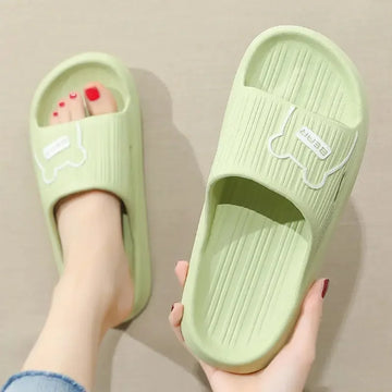 New Couple Indoor Slippers Soft Bottom Anti-Slip Home Bathroom Shower Simple Thick Heel Cool Men Women EVA Material Comfortable