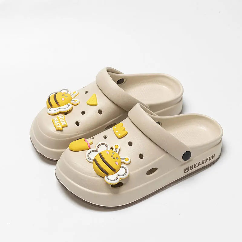 2024 new EVA hole shoes women's summer wear non-slip platform shoes beach bag head women's cool slippers