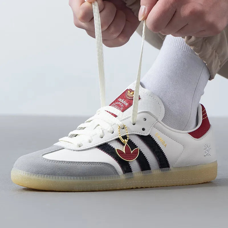 Adidas clover men's shoes women's shoes 2025 New Year's casual fashion CNY low help light German training shoes JQ5976
