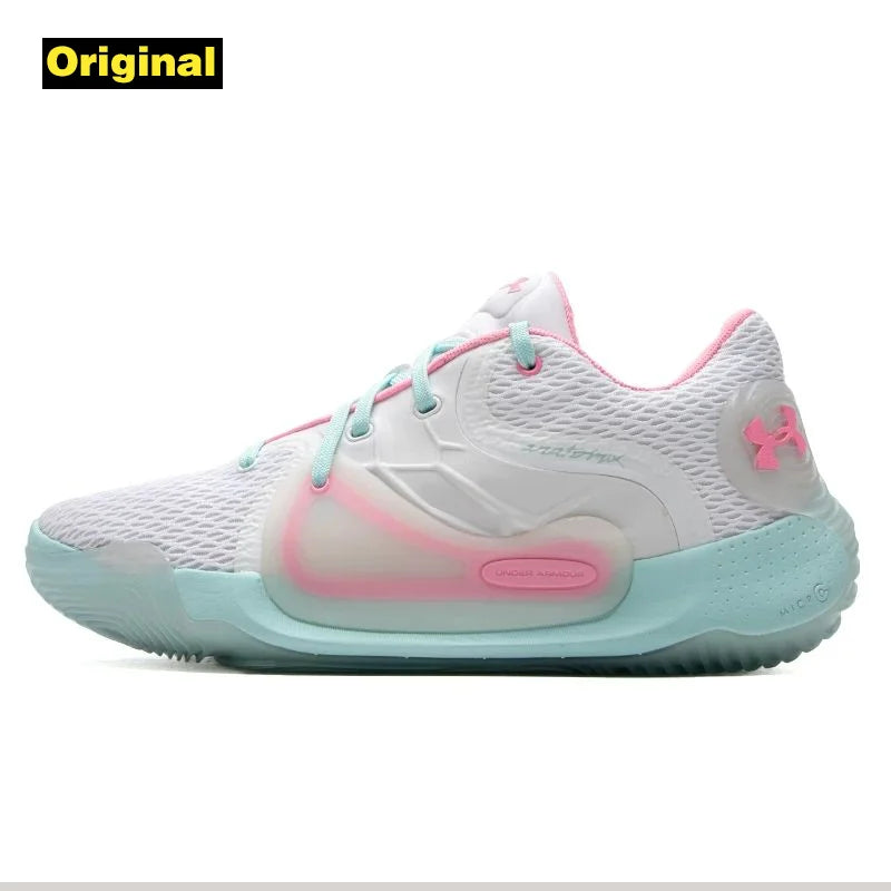 Under armour men's shoes 2024 fall new fitness training cushioned wear sports shoes actual combat basketball shoes 3022626-104