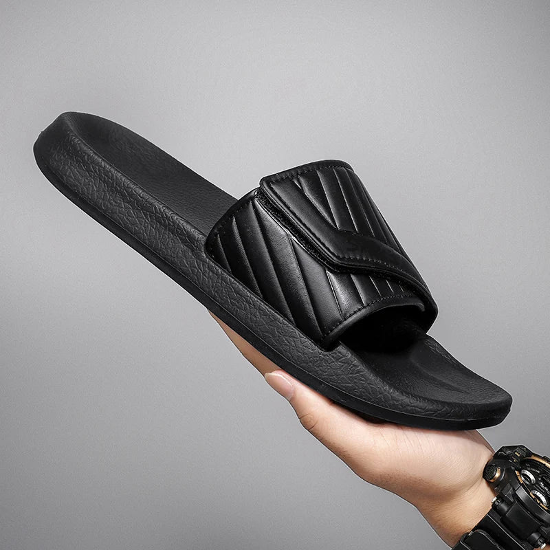 2024 New Men Slippers Outdoor Beach Sandals Trend Men Slides Men Casual Shoes Flip-flops Home Slippers Beach Sandals Big Size 47