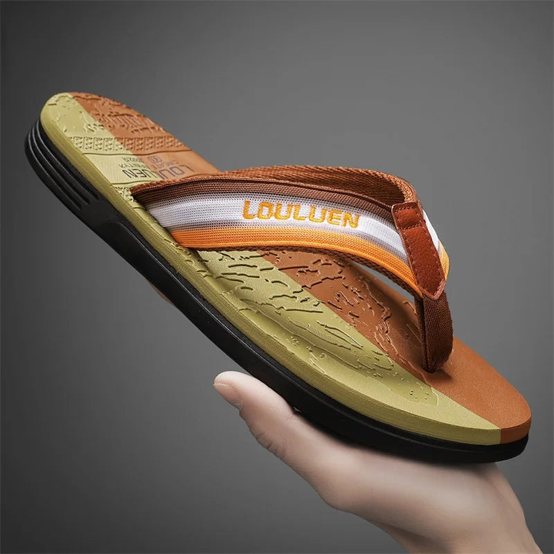 2024 Summer Men's Slippers Beach Outdoor Sandals Men Flip Flops Comfortable Slides Casual Shoes Men Non-slip Home Slippers 39-45
