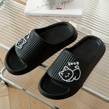 Women Slippers Bathroom Platform Non-Slip Slides Home Cartoon Cat Beach Shoes EVA Sandals Indoor Outdoor Women's Flip Flops
