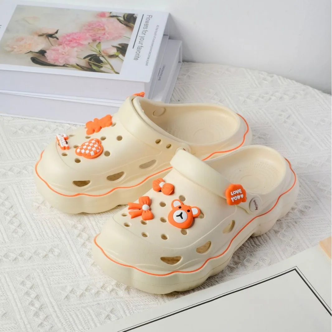 Women's Hollow Out Closed Toe Platform Sandals Summer Casual EVA Beach Sandals Woman Non Slip Clogs Cute Garden Shoes for Women