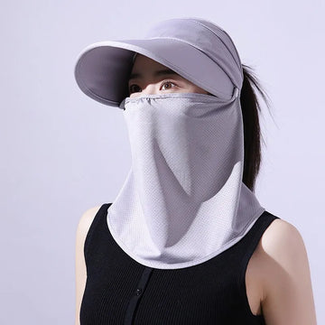 Summer Empty Top Hats For Women Sunscreen Outdoor Anti UV Cycling Beach Hat Female Foldable Sunhat Face Cover