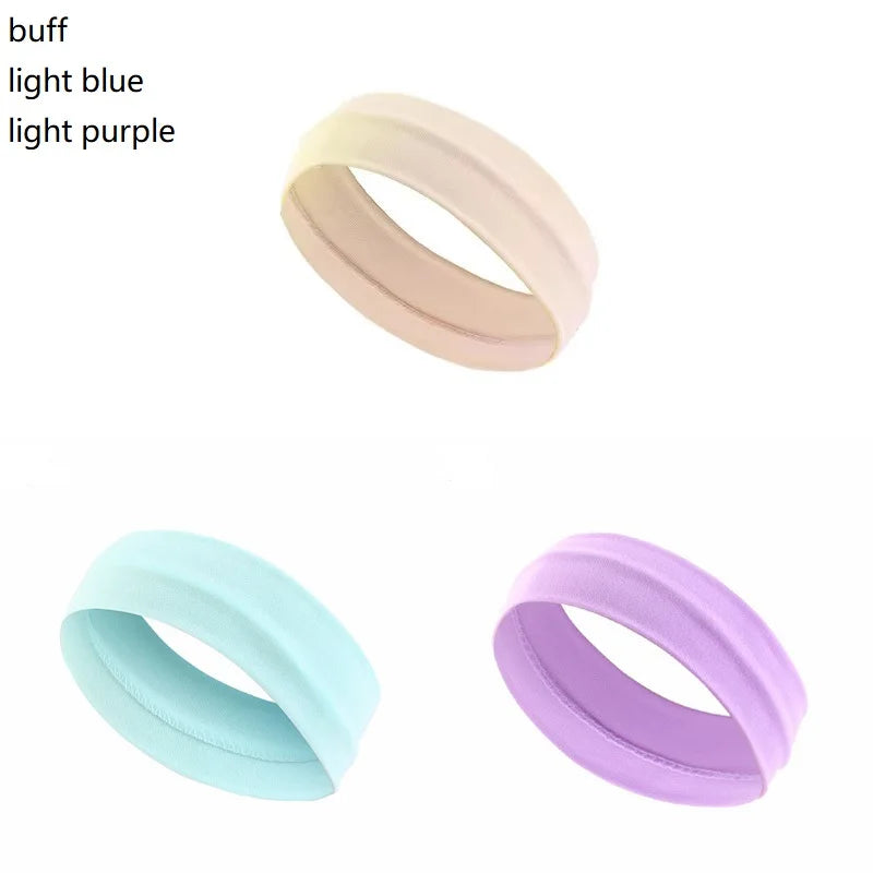 3PCS Plain elastic yoga running cycling outdoor sports sweatband headband  washing face and makeup hairband