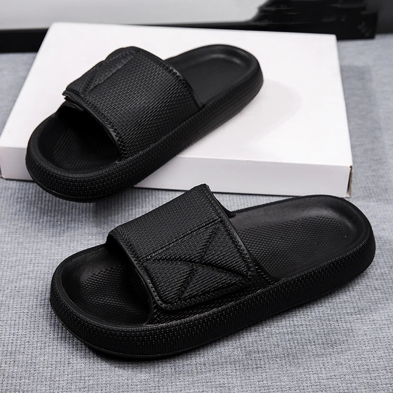 Summer Men's Slippers Outdoor Beach Sandals Indoor Comfortable Non-slip Slides Flip-flops Men Women Bathroom Slippers Home Shoes