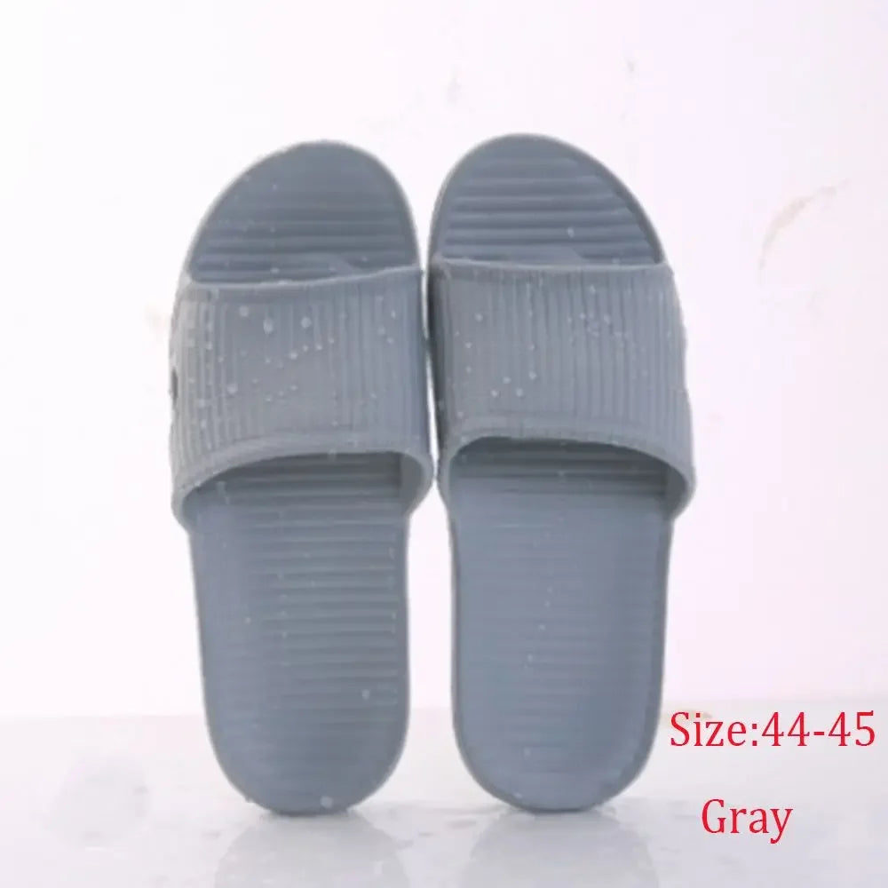 Rubber Stripe Shower Bathroom Slippers Men's Flip-flops Women's Slippers Sandals Summer Shoes