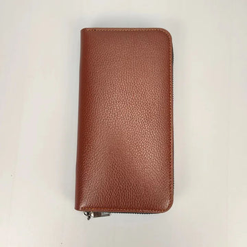New Long Men'S Wallet Zipper Storage Bag With Multiple Card Slot Fashionable Coin Purse Simple Solid Color PU Leather Clutch Bag