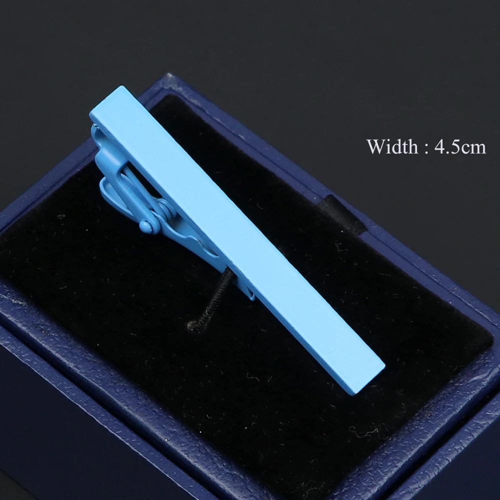 4.5cm Tie Clip For Men Classic Candy Colorful Tie Clip For Men Wedding Party Business Office Clasp Suit Accessories