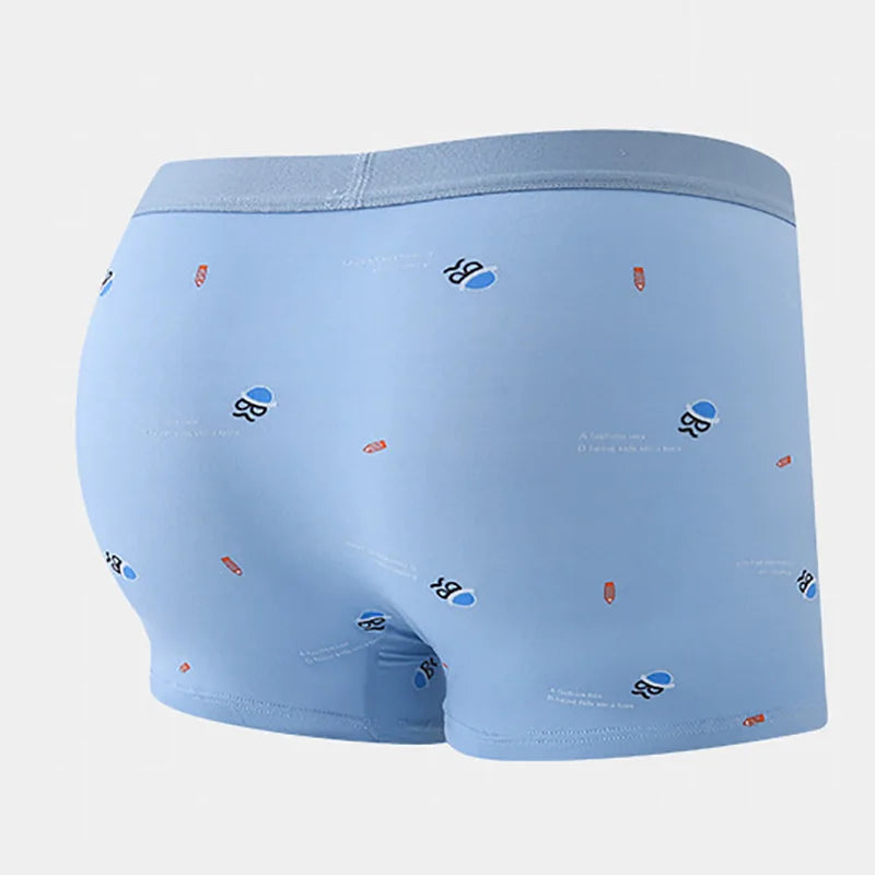 4PCS men's underwear Everyday casual men's boxers Comfortable breathable teen boxers