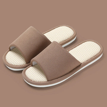 Linen Slippers Women Men Indoor Slippers Comzy Antislip House Cotton Shoes Cute Bowknot Flat Slipper Unisex Slides Spring Summer