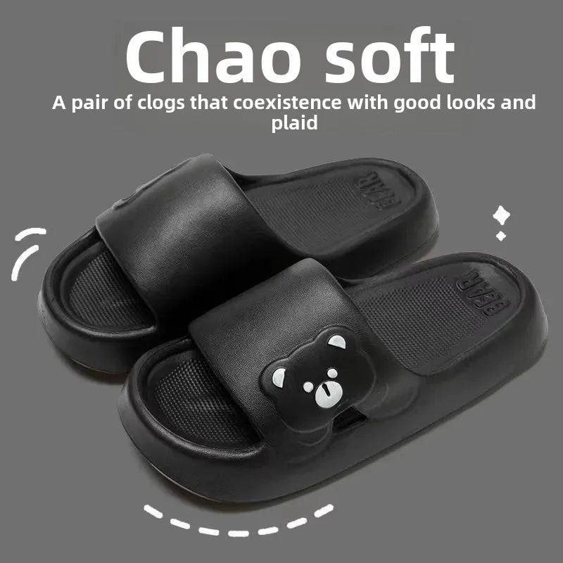 Women's Summer Thick Bottom Slip-resistant Smell-proof Indoor Home Bathroom Bathing Couples Flat Sandals Comfortable Home Slippe