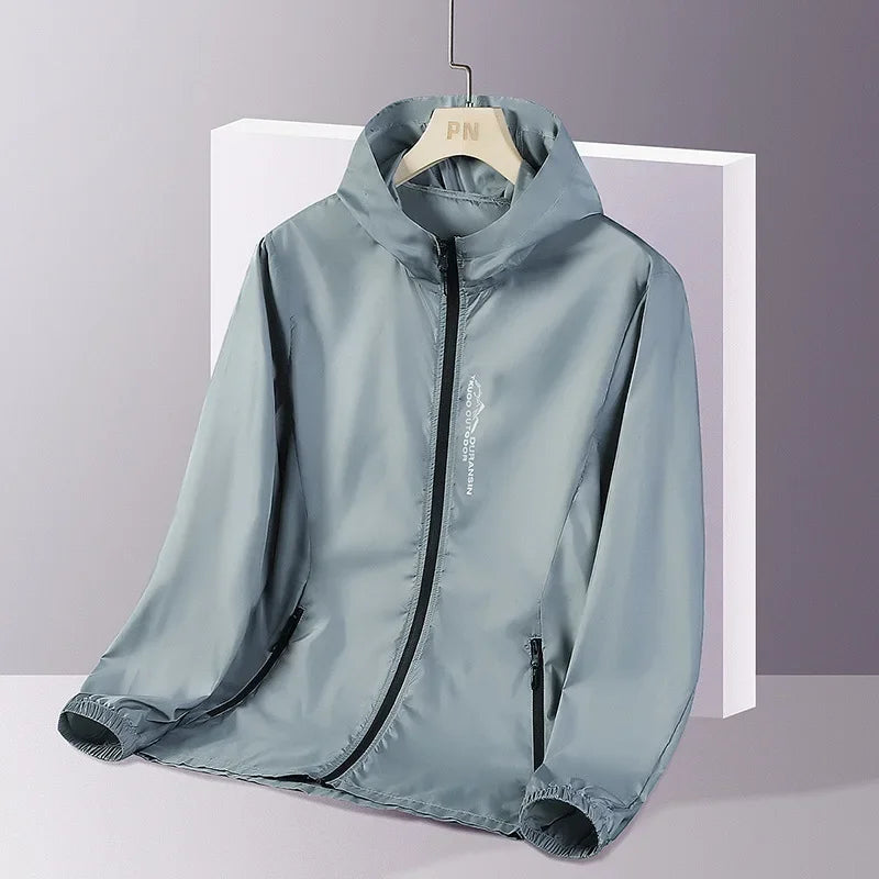 New Trendy Plus Size Sun Protection Clothing Men's Thin Jacket Summer Outdoor Sports Breathable Fashionable Sun Protection Cloth