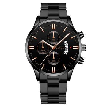 Fashion Men’s Stainless Steel Watch Calendar Luxury Quartz Male Watch Men Business Wrist Watches for Man Clock Relogio Masculino