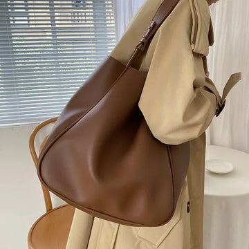 Luxury Trend Tote Bag Woman 2025 Large Capacity Female Shoulder Bag High Quality Leather Simple Designer Woman Handbag Purse