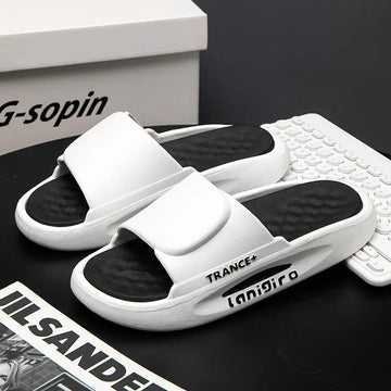 2023 New Couple Summer Slippers Women's Indoor Bathroom Home Use Men's Thick Bottom Slippers Non-Slip PVC Outer Wear
